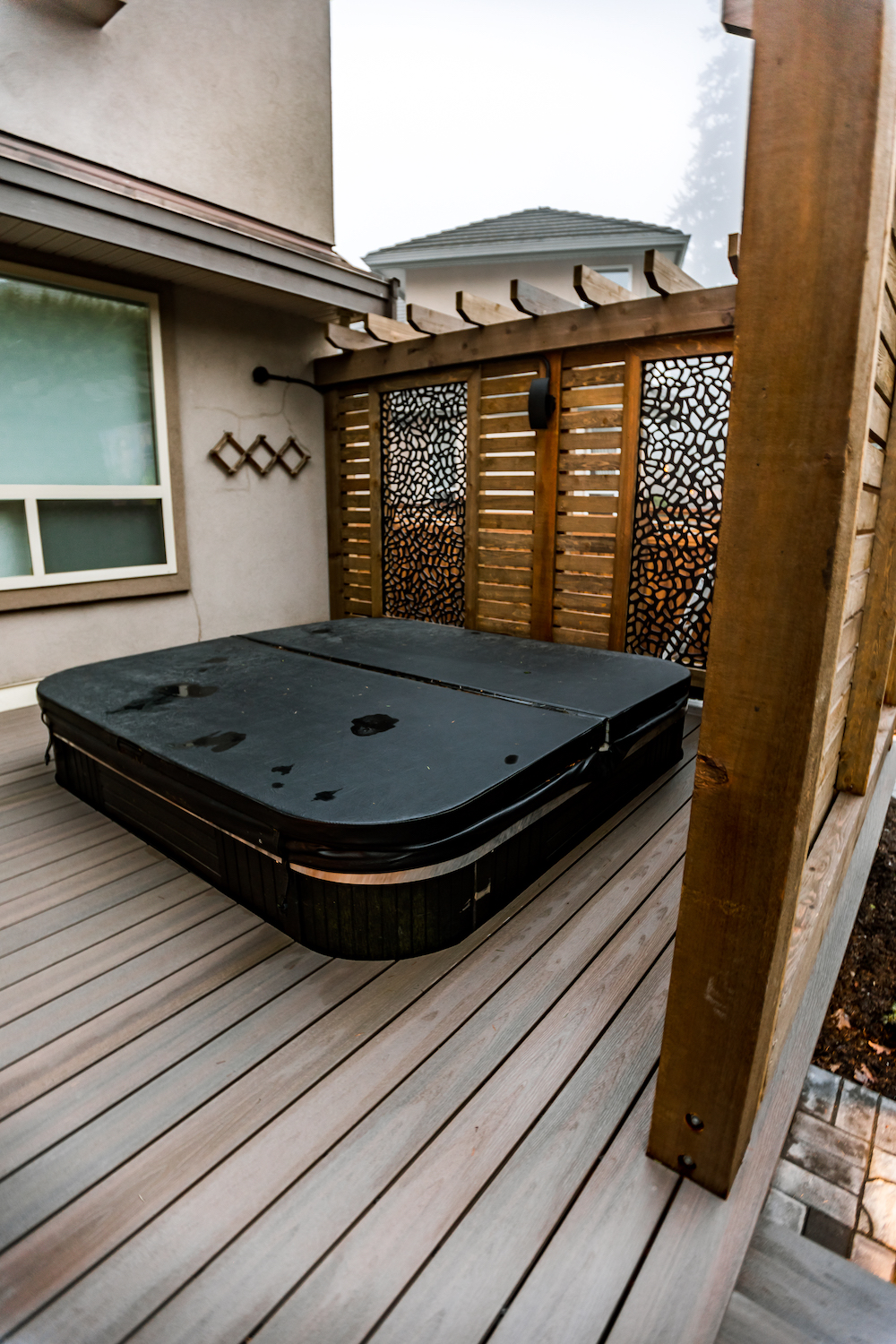 hot tub on a deck